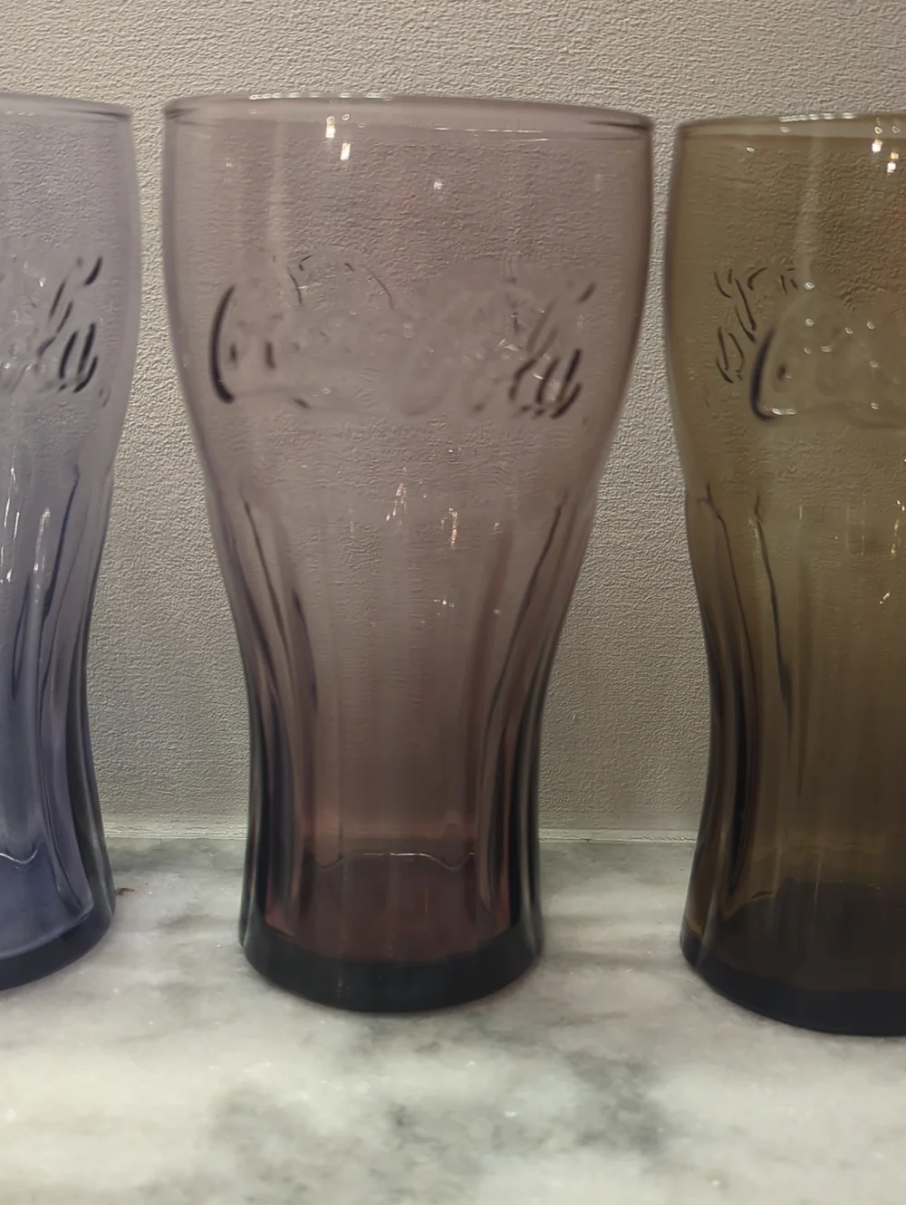 Set of 5 Vintage Multicolored McDonalds Coke Glasses